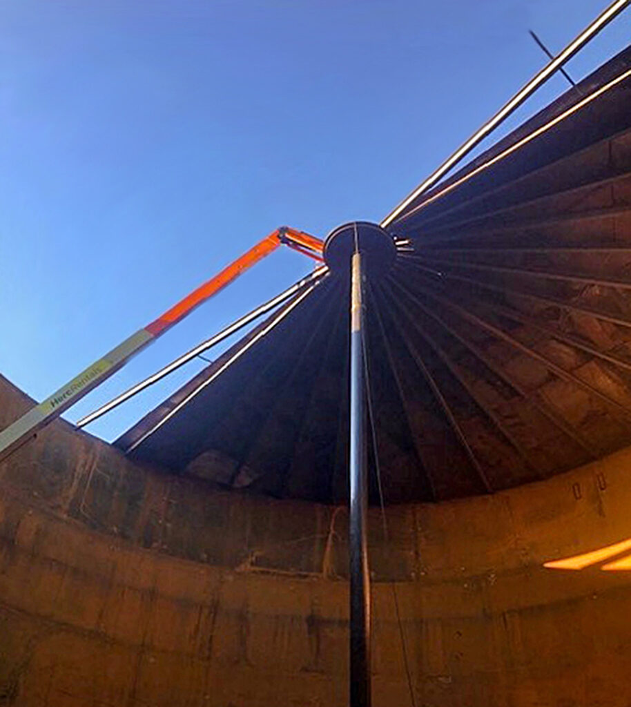 Interior shot of a new Tanco Terminals tank at Burns Harbor